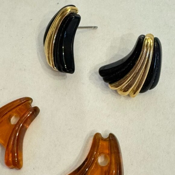 Vintage 1985 Avon About Town Convertible Pierced Earrings 3 Ways to Wear - Picture 2 of 4